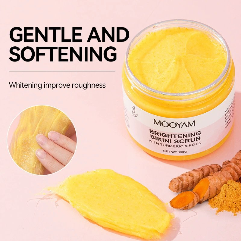 Kojic Acid & Turmeric Body Scrub Exfoliating Bikini Part Brightening White Cleanser