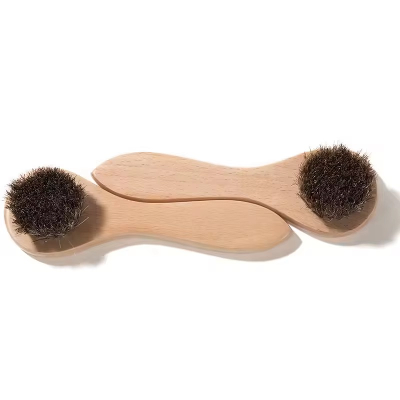 Long-Handled Natural Eco-Friendly Wooden Men's Facial Beard Cleaning Brush