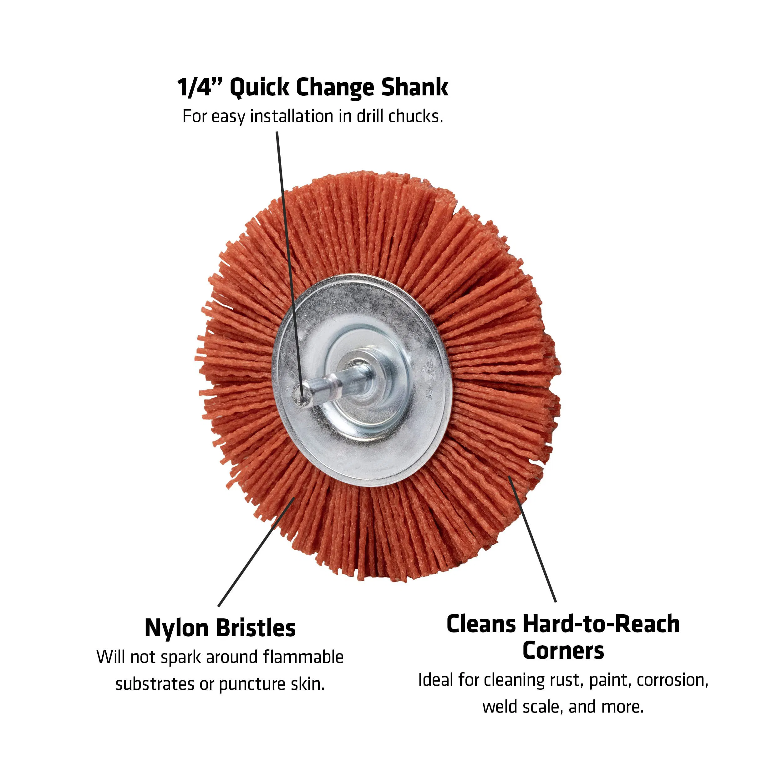 4" Nylon Radial Brush 80 Grit