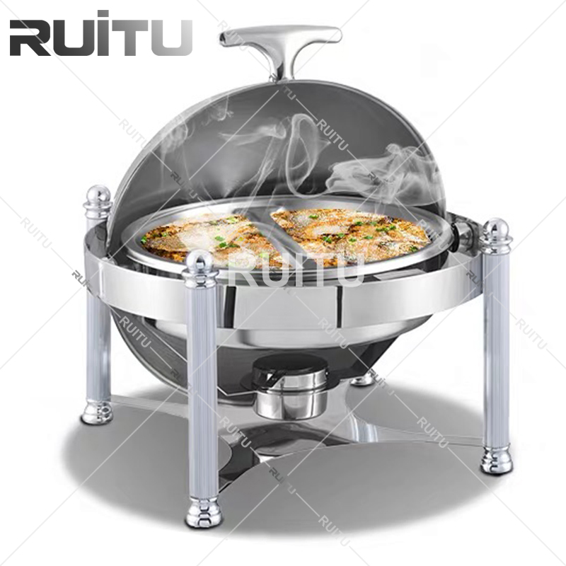 Hotel Buffet Equipment Supplies Bain Marie Hot Pot Shafing Dish Serving Roll Top Chaffer Party Chafing Dishes Catering Buffet Food Warmer Set