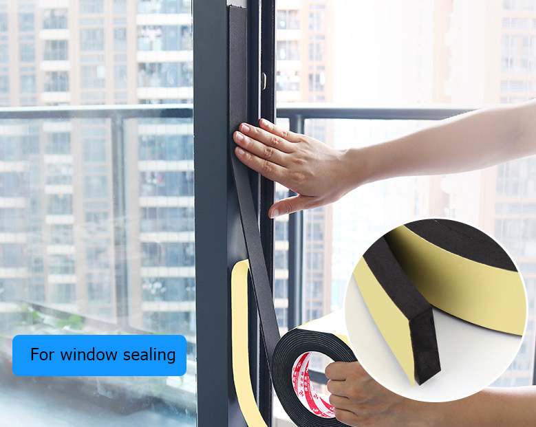 Pre-Compressed Multifunctional Foam Tape for Sealing Against Air and Driving Rain