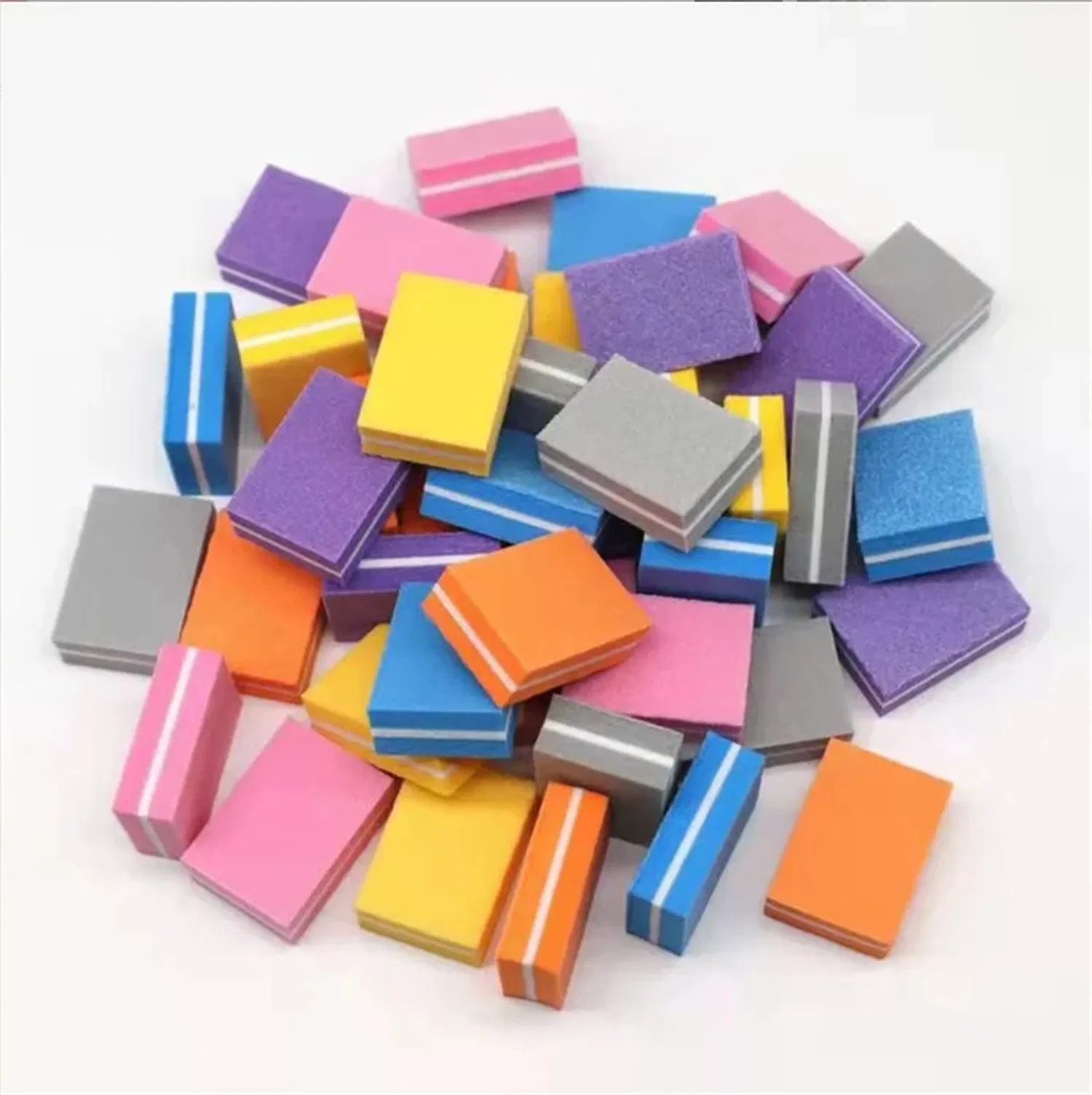 Mini Nail File Blocks Colorful Sponge Nail Polish Sanding Buffer Square Strips Polishing Manicure