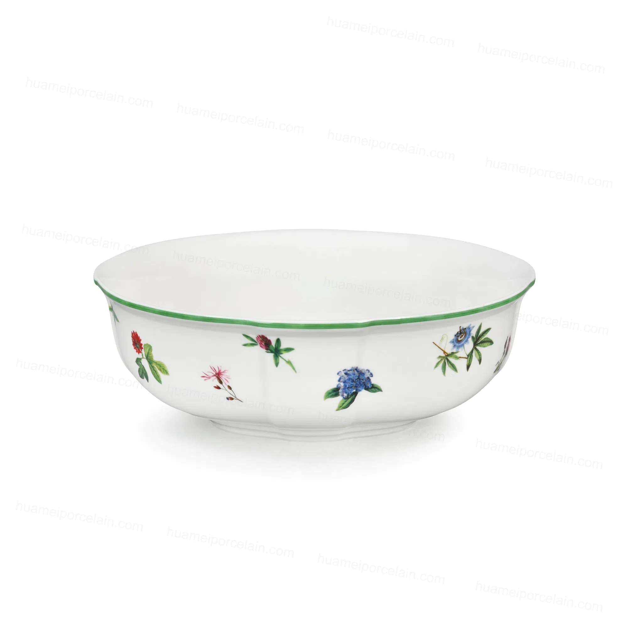 Elegant Floral Ceramic Salad Bowl for Chic Dining Experiences