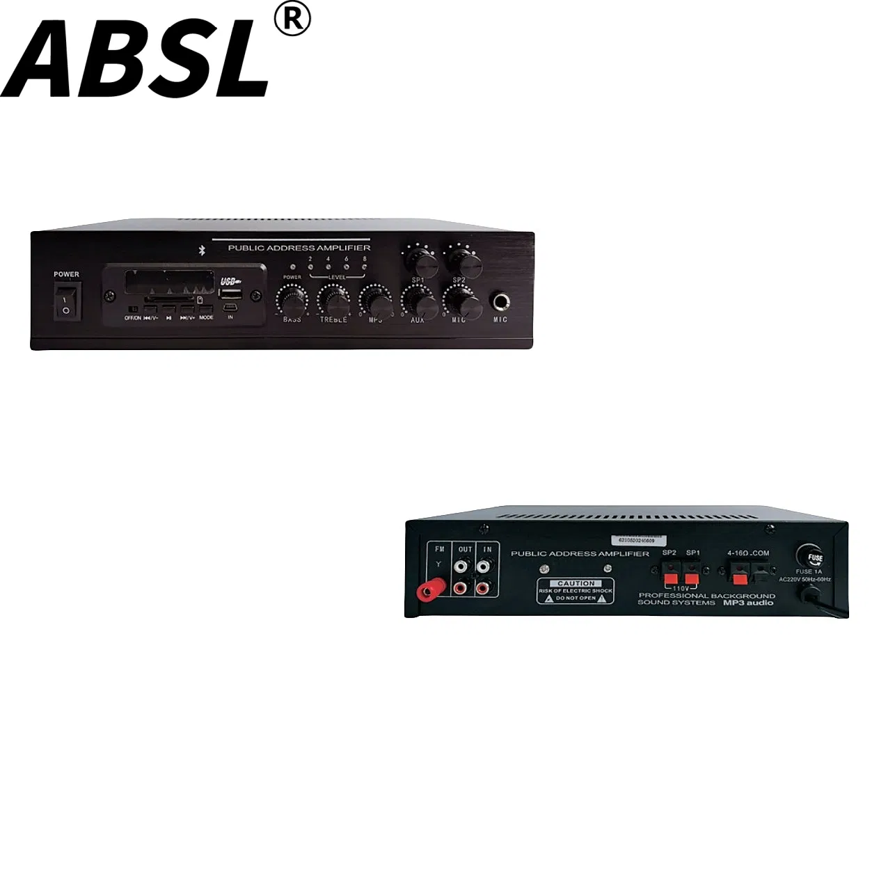 60W 2zones Portable Combined PA Audio Power Amplifier for PA System