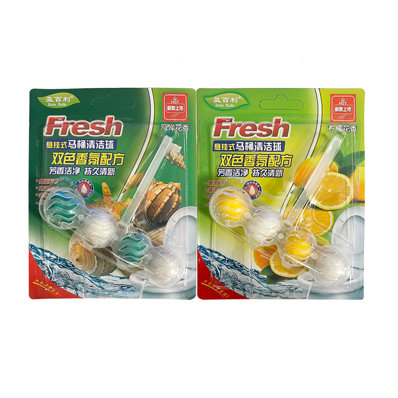 Automatic Blue Bubble Hanging Ball Gel Shape Removal Deodorant Toilet Cleaner