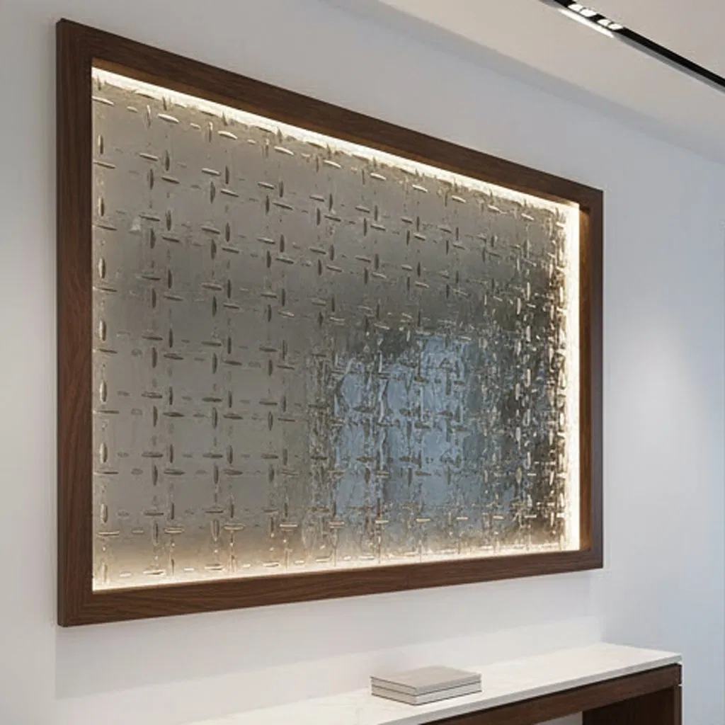 Customized Bronze-Colored Pattern with Texture Glass Decorative Glass