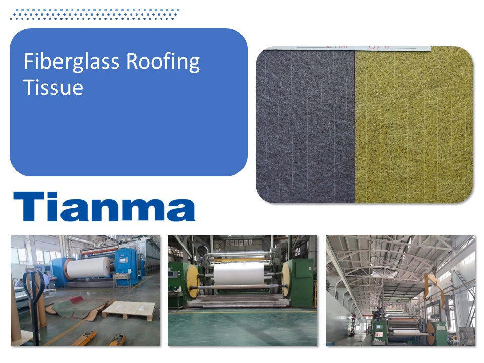 E-Glass Roofing Tissue with Yarn, Housing Heat Insulation Layer, Fiberglass Non Wovens