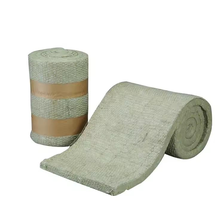 Chinese Manufacture of Fire Retardant Fireproof Thermal Insulation Rockwool Rock Wool Blanket/Roll 40-200kg/M3, 1000mm Length