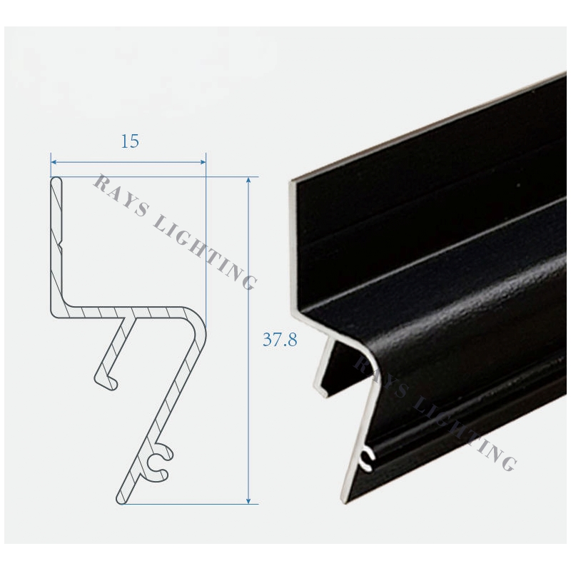 PVC Stretch Tension Ceiling Aluminum Profile H Frame Shadow Fabric Profile for Russia Market Stretch Ceiling