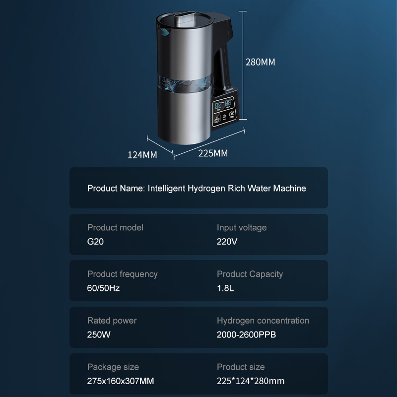 Hydrogen Water Bottle Alkaline Water Generator Hydrogen Water Ionizor Maker Machine Pitcher Ionizer with Spe and Pem