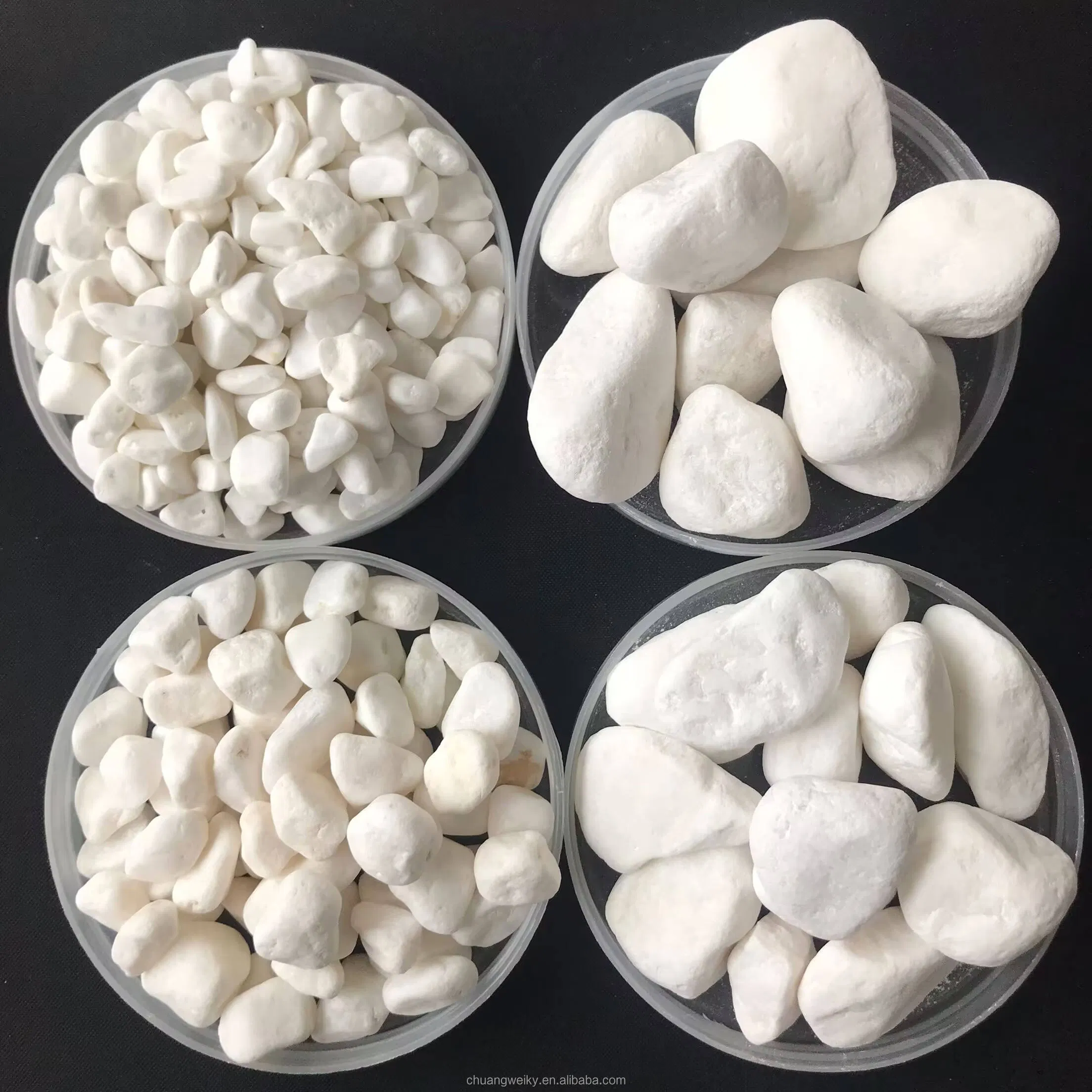 White Succulent Potted Plant Machine-Made Pebble Project Outdoor Paving Decoration Small Stones
