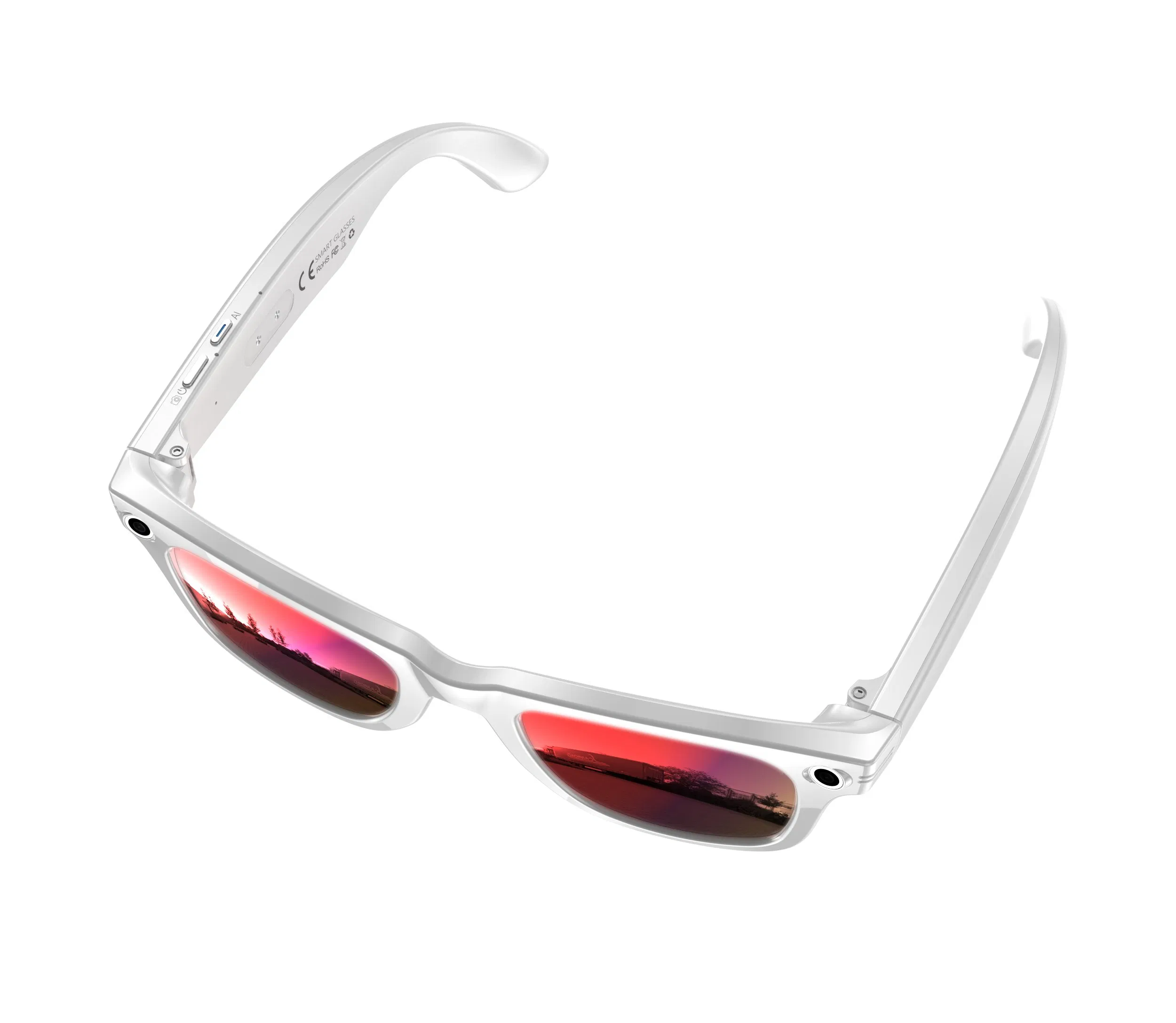 Factory Wholesale White Bluetooth Ai Smart Glasses 8MP Camera 16GB Smart Eyeglasses