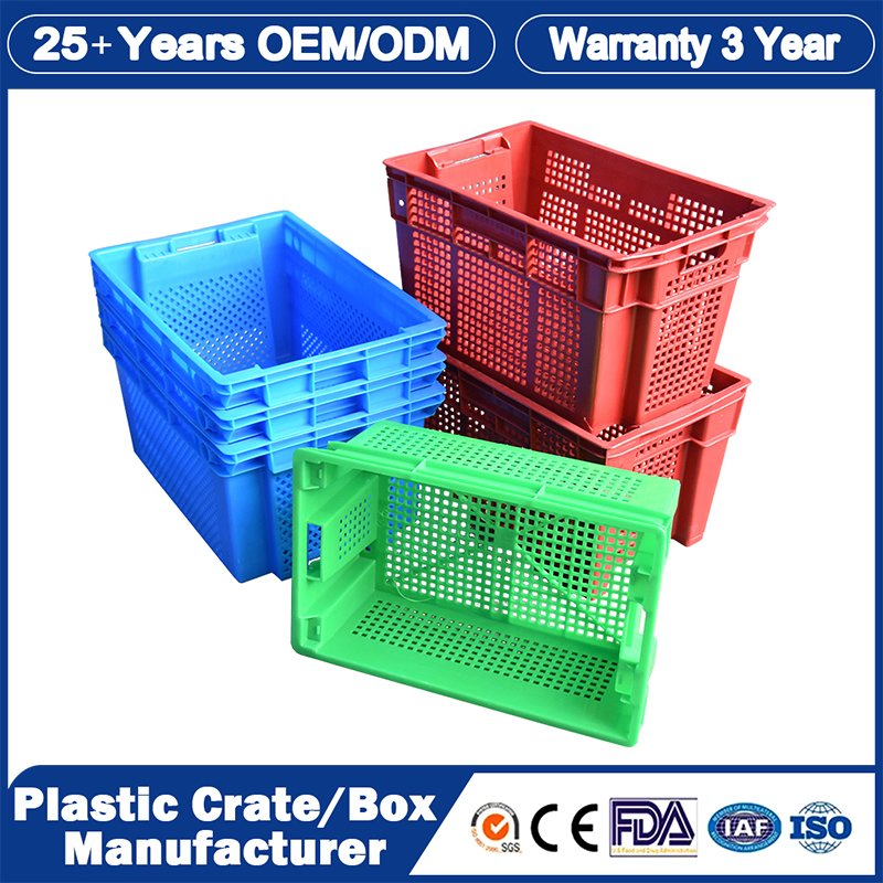 Nestable Plastic Moving/Tote Crate Small PP Plastic Storage/EU Auto Parts/Logistics/Turnover Boxes Larvae Farming Tray Automated Storage Container