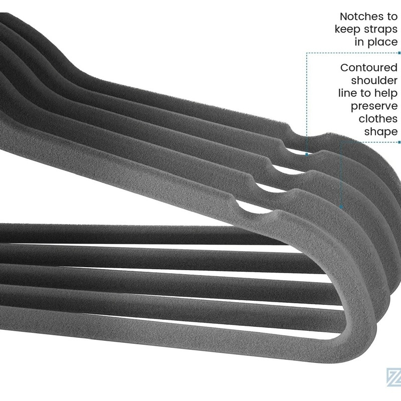 Multifunctional Non-Slip Adult Flocked Plastic Hangers with Anti-Wrinkle Function