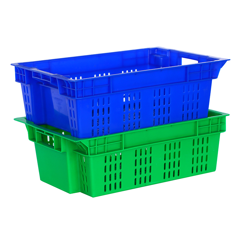 Ready to Ship Heavy Duty PP Vented Mesh Durable Distribution Logistic Stackable Nestable Fruits Vegetable Plastic Tote Crate