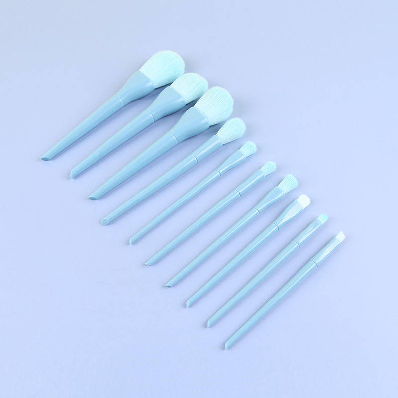 10PCS Candy Color Plastic Handle Makeup Brushes Eyeshadow Brush Eyebrow Brush High-Quality Beauty Tools