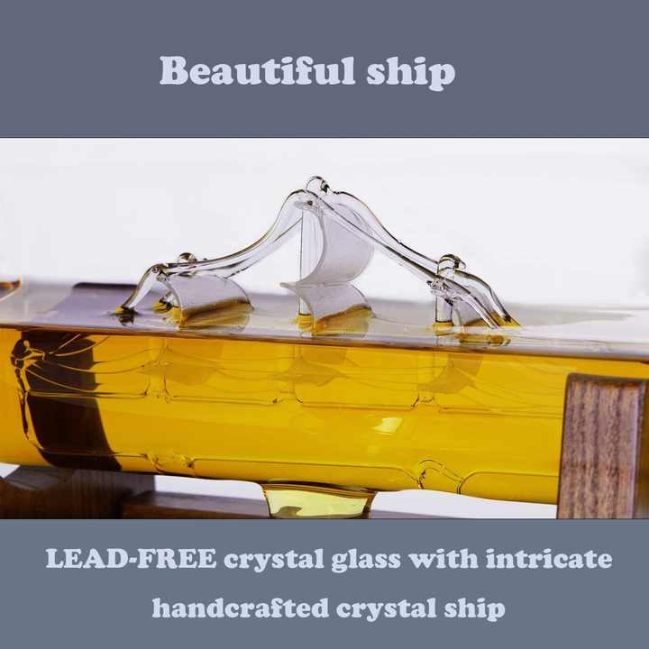 Whiskey Decanter Glass Decanter Set with 2 Globe Whiskey Glasses