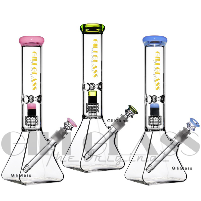 Gili-289 Giliglass 14 Inches New Design Diamond Beaker Glass Smoking Water Pipe Wholesale