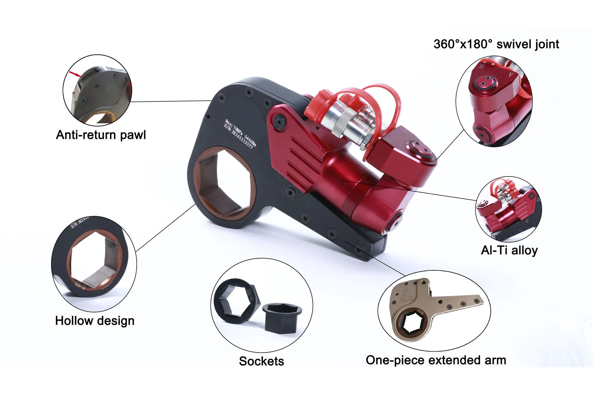 Customizable Hollow Hydraulic Torque Wrench