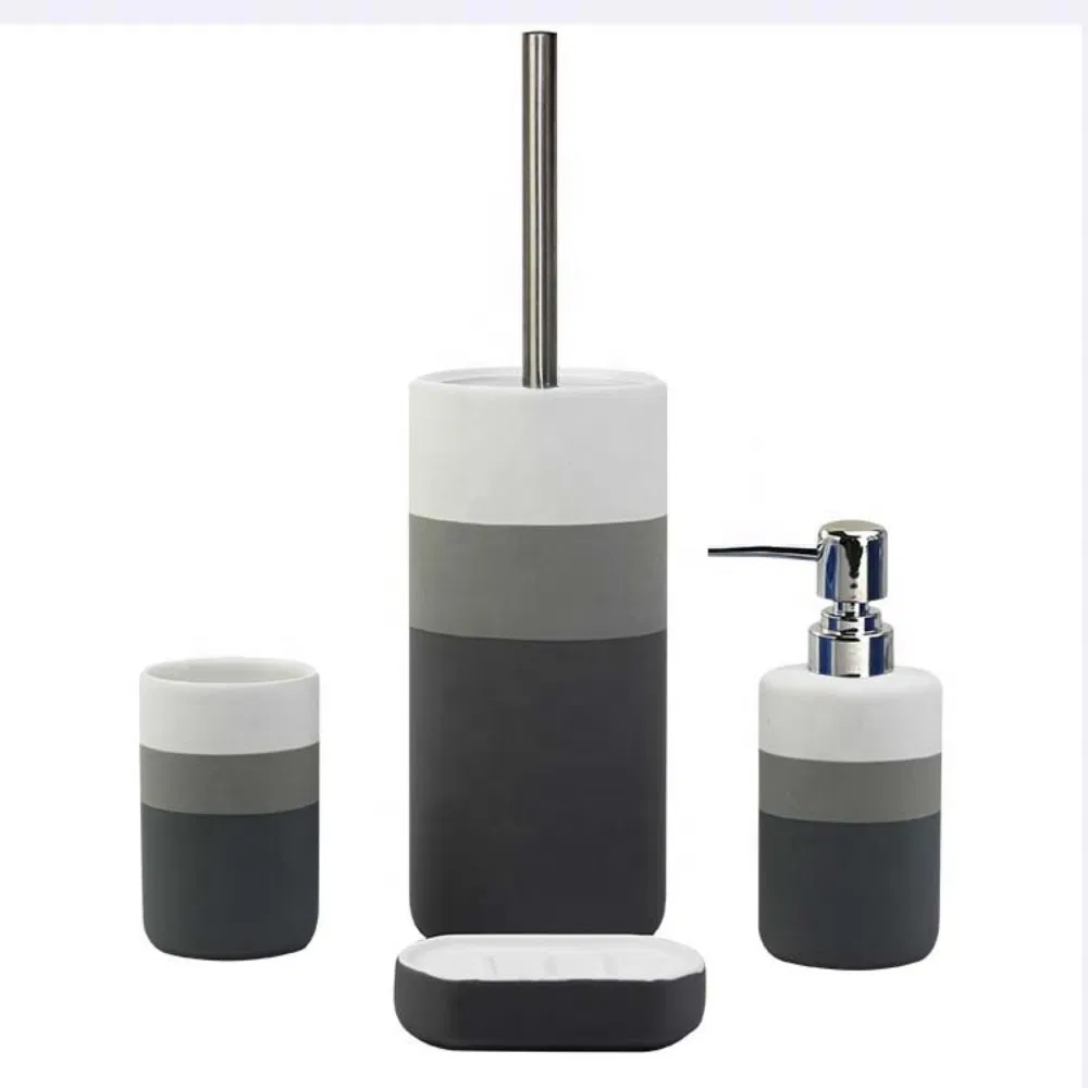 Custom Logo Modern Five-Piece Ceramic Bathroom Accessory Set