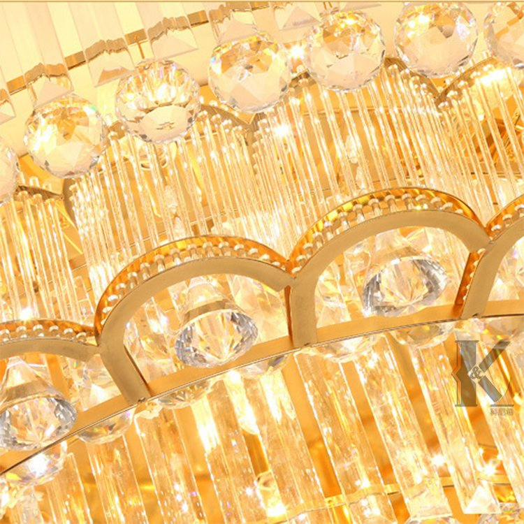 Nordic E14 Gold LED Chandelier Decorative Round Crystal Light Fixtures Design with Luxury Ceiling Light for Bedroom Living Room