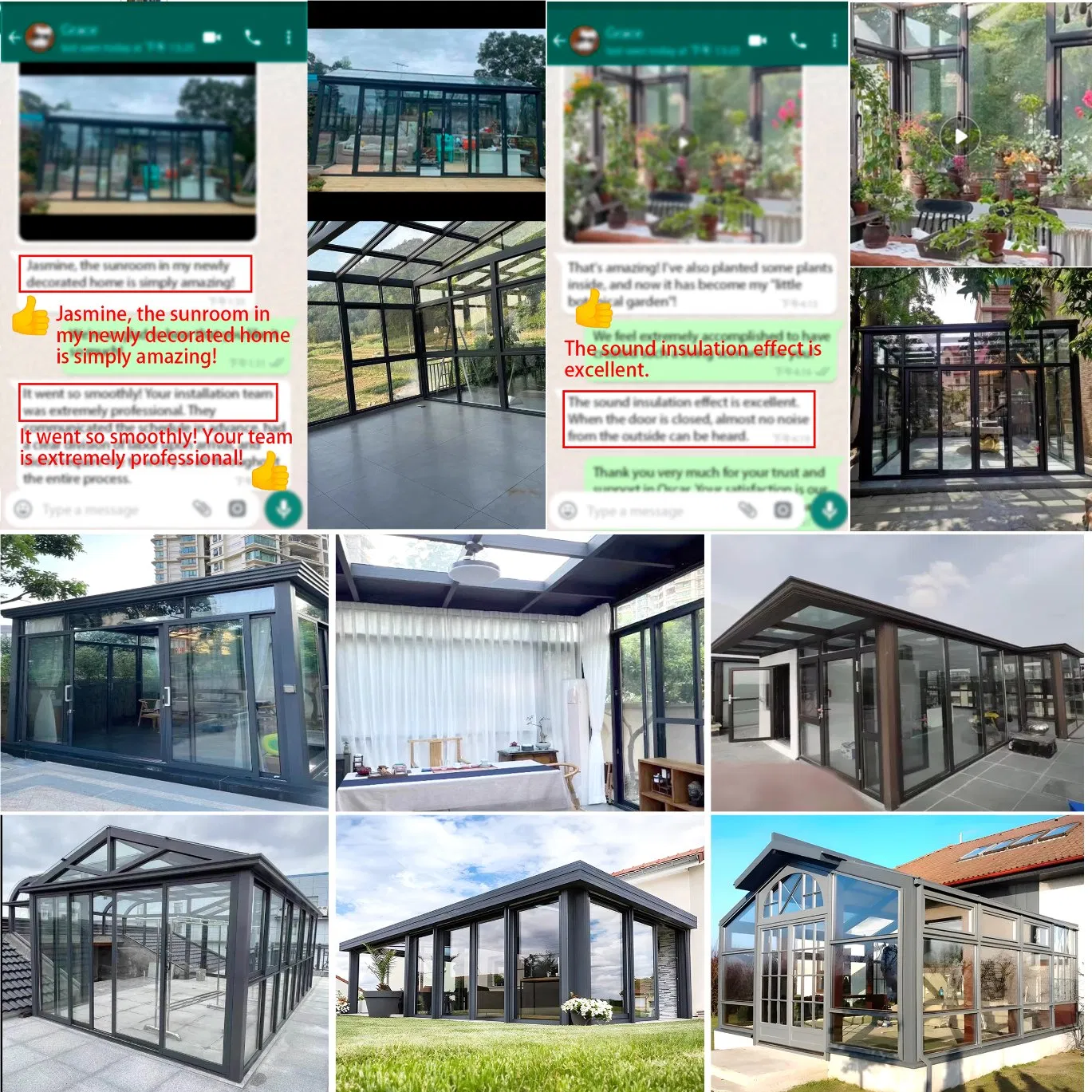 Glass Sliding Door Patio Enclosure Sunroom Waterproof Windproof Outdoor Garden Backyard Party Wedding All Season Sunroom