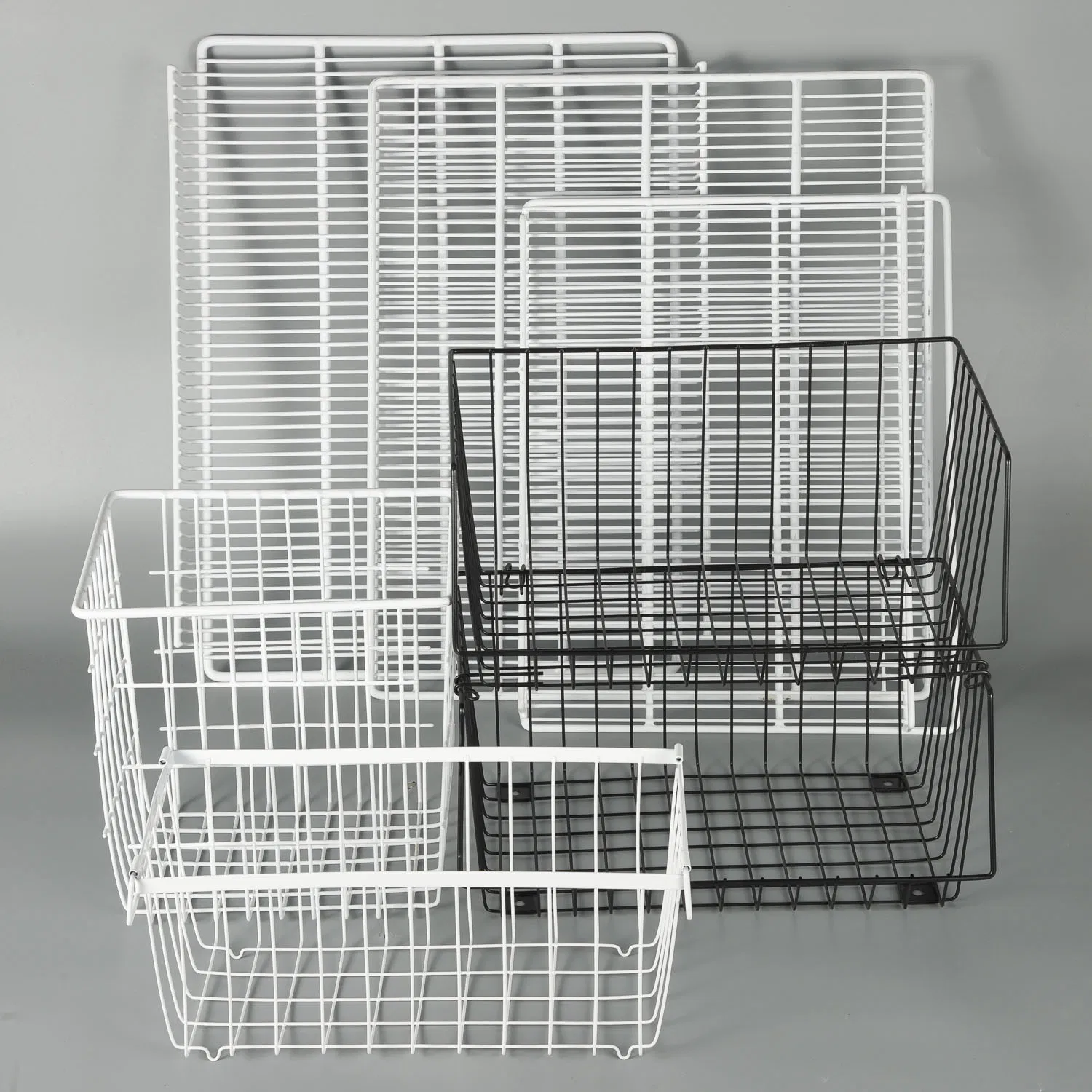 Large Rectangular Refrigerator Iron Wire Grid Baskets Metal Hanging Basket for Kitchen Freezer