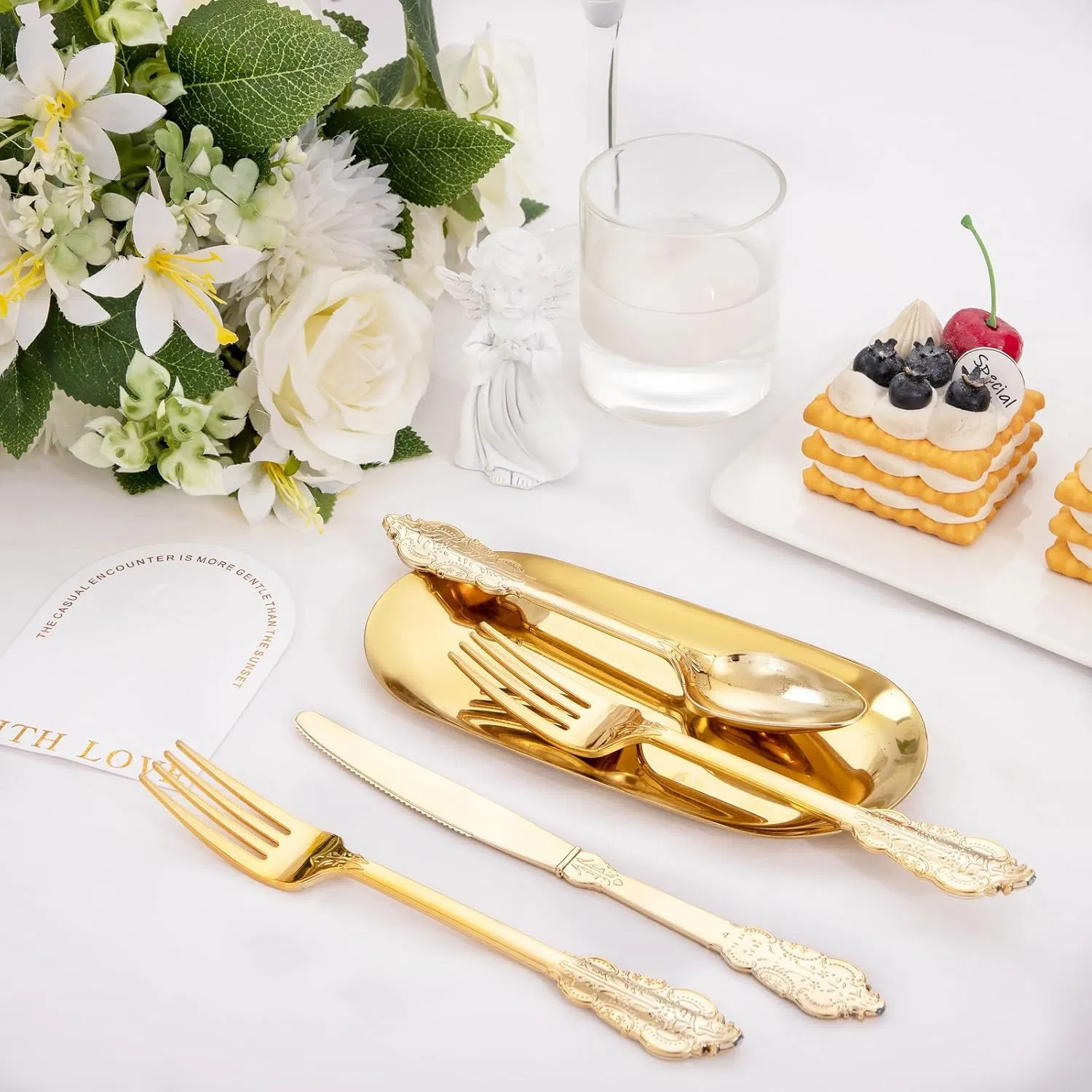 Elegant Premium Gold Disposable Cutlery Set for Events