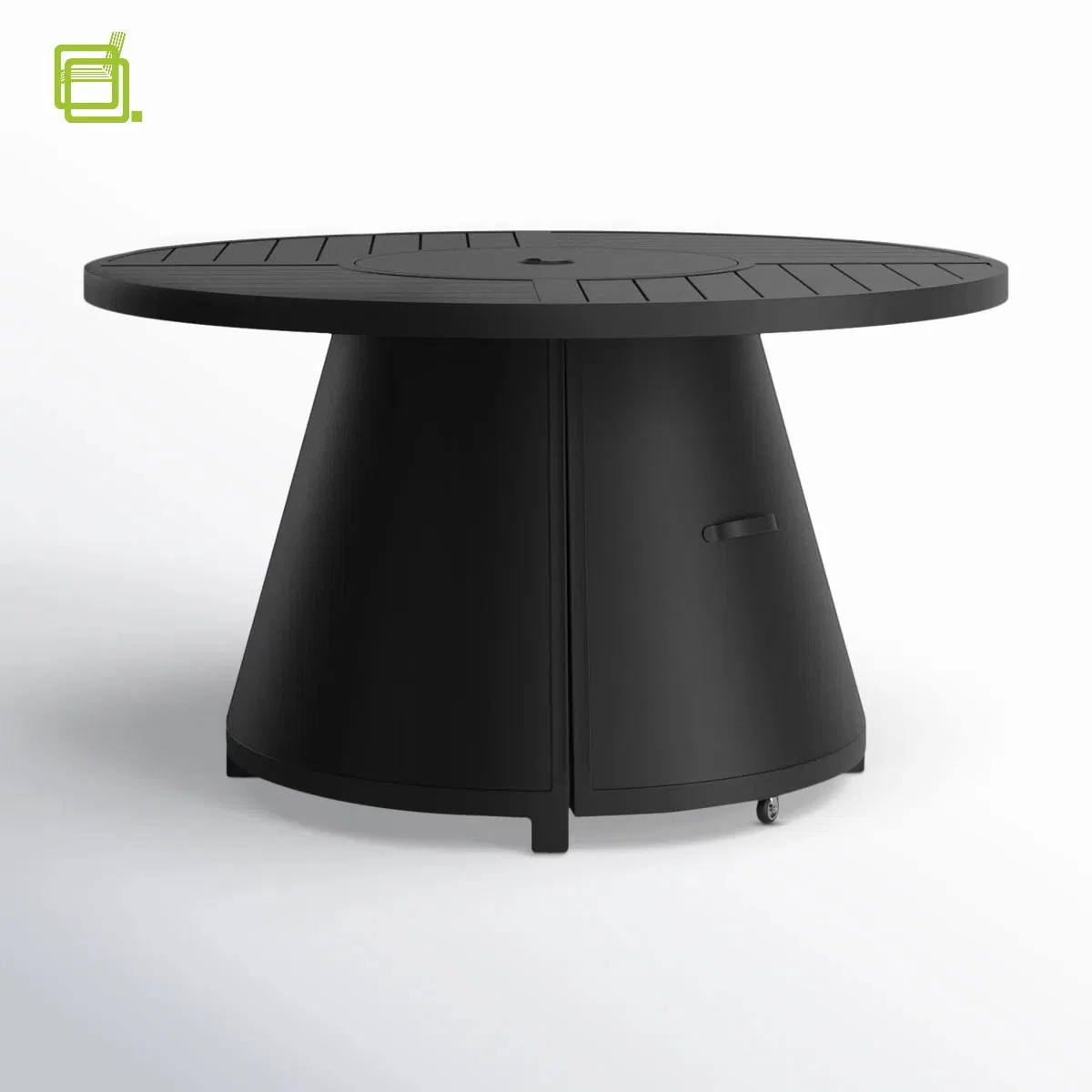 Urban Matte Black Aluminum Round Outdoor Garden Fire Pit Table