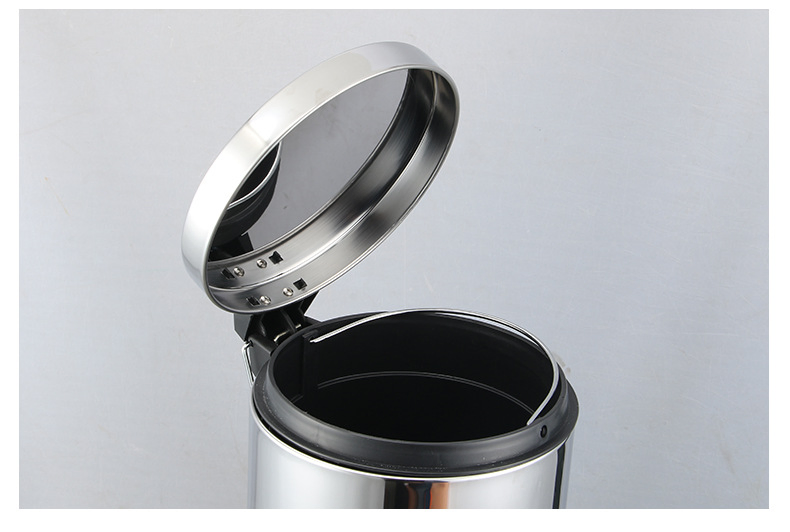 20L 30L Commercial Stainless Steel Trash Can Dustbin with Lid and Foot Pedal