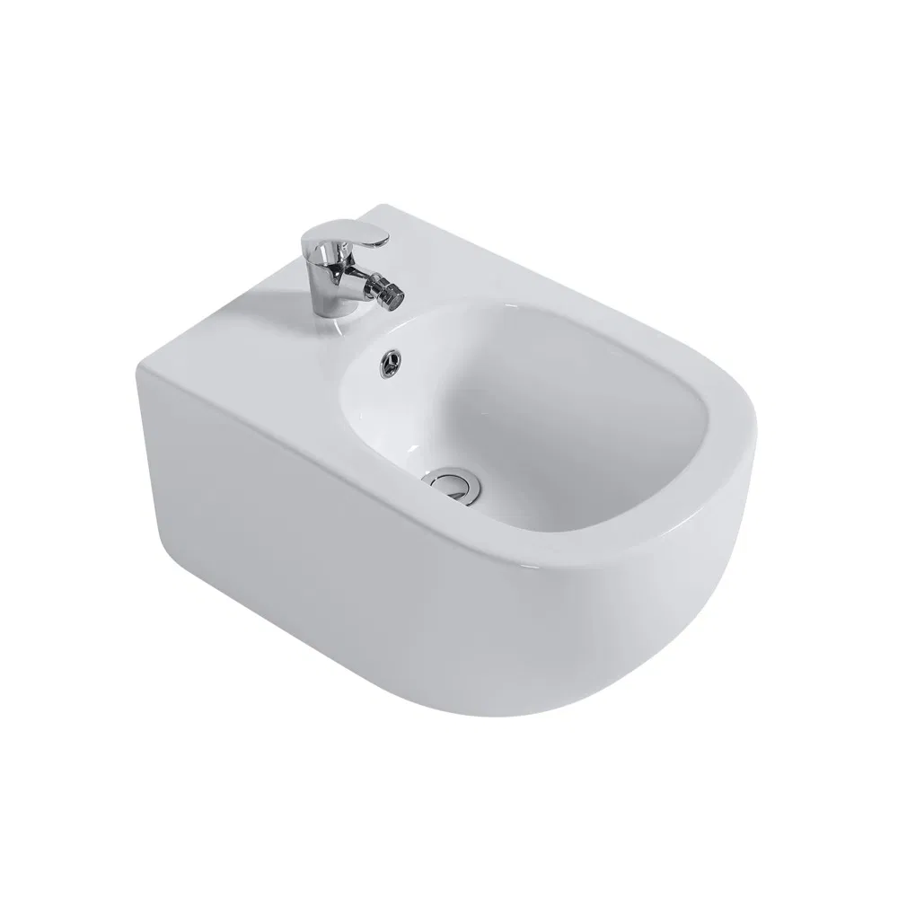 High-Gloss White Ceramic Bidet for Modern Bathroom