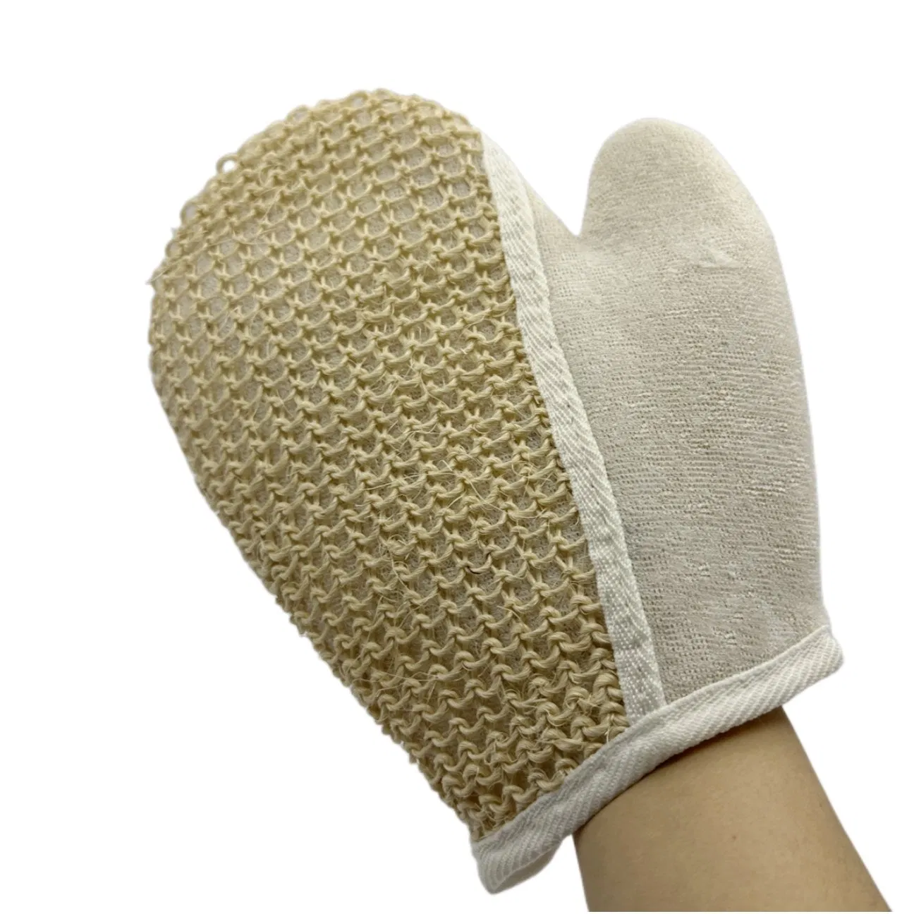 Eco Friendly Handmade Sisal Glove with Cotton Towel Bath Sponge