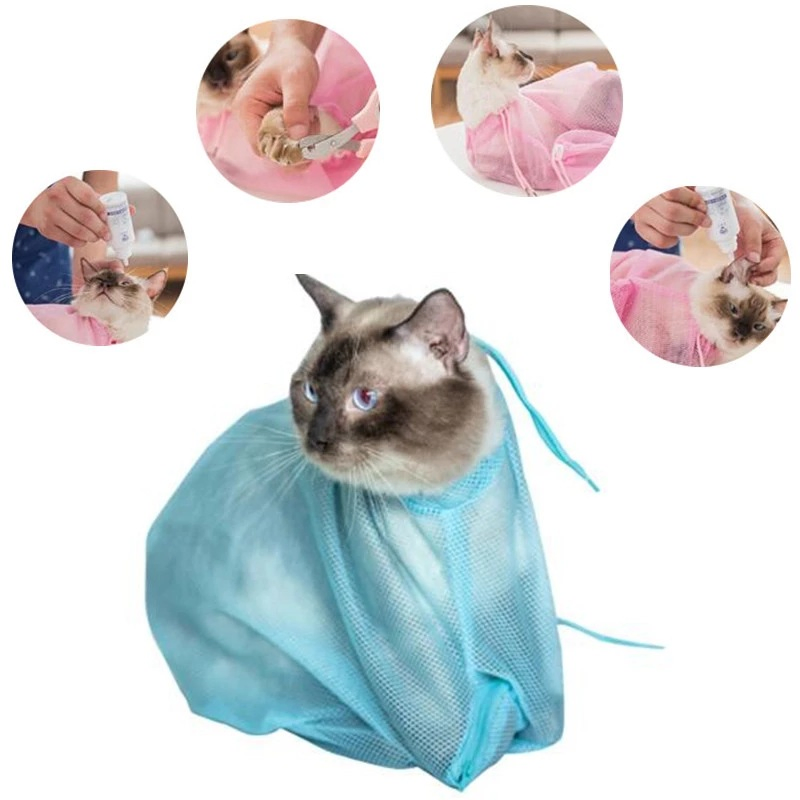 Detachable Cat Washing Bag Cat Bathing Mesh Bag