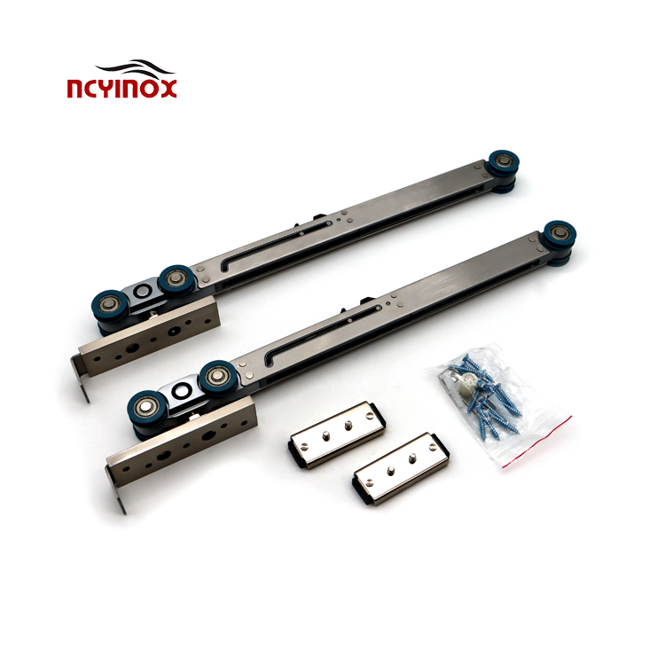 Wooden Sliding Door Hardware 304 Stainless Steel Fittings Overlapping Sliding Door System Wooden Sliding Door Hardware
