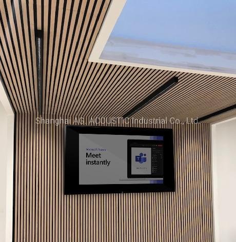 AG. Acoustic Natural Veneer Wooden Timber Acoustic Pet MDF Slat Board Polyester Felt Office