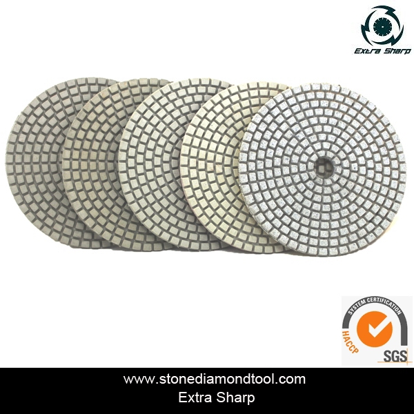 Diamond Flower Type Hook & Loop Backe Wet Polishing Pads