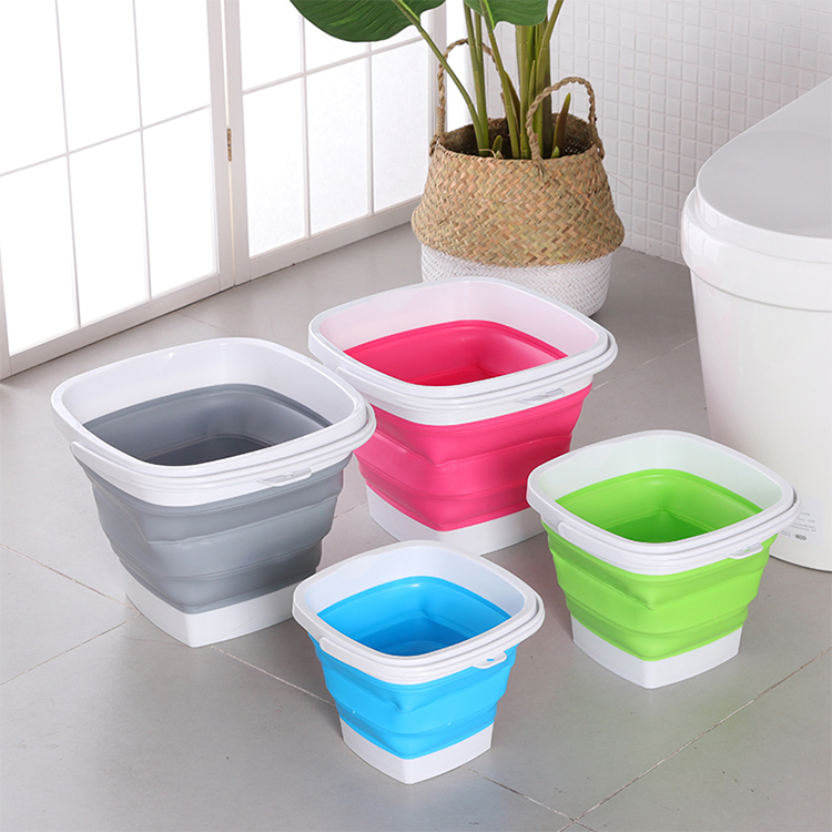 Outdoor Durable Silicone Foldable Car Washing Fishing Collapsible Water Bucket