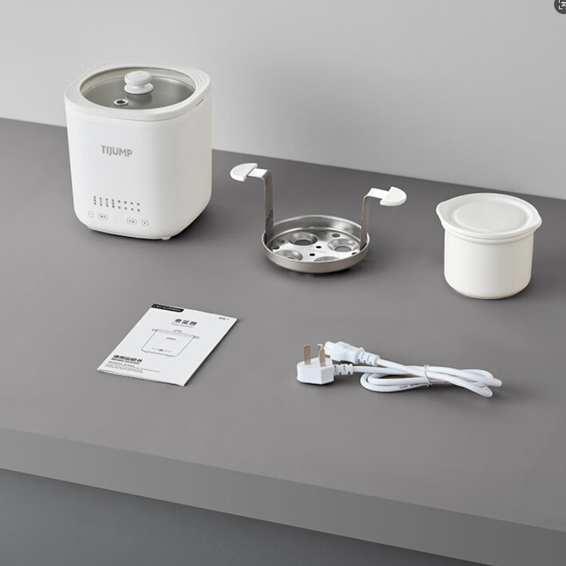 Three-in-One Stainless Steel Egg Cooker with Steam Rack for Home Use