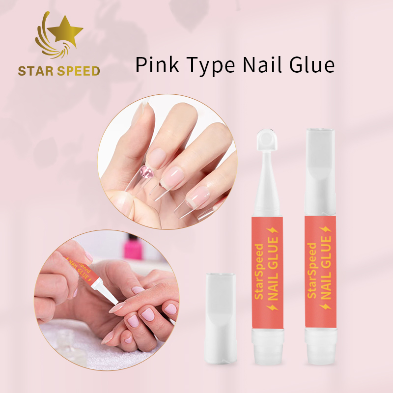 Custom Logo Mini Pink 2g Bond Press on Nails Glue Nail Tips Glue