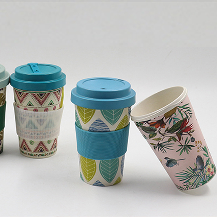 Hot Sell Eco Friendly Bamboo Fiber Coffee Cup Bamboo Mug with Handle