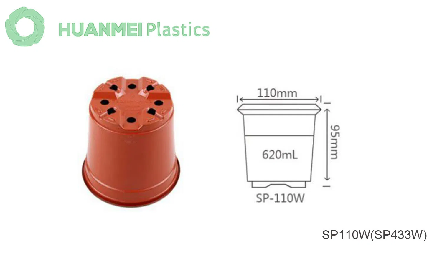 Round Thermoforming Plastic Nursery Pot for Garden Planting, Green House, Sp110W (SP433W)