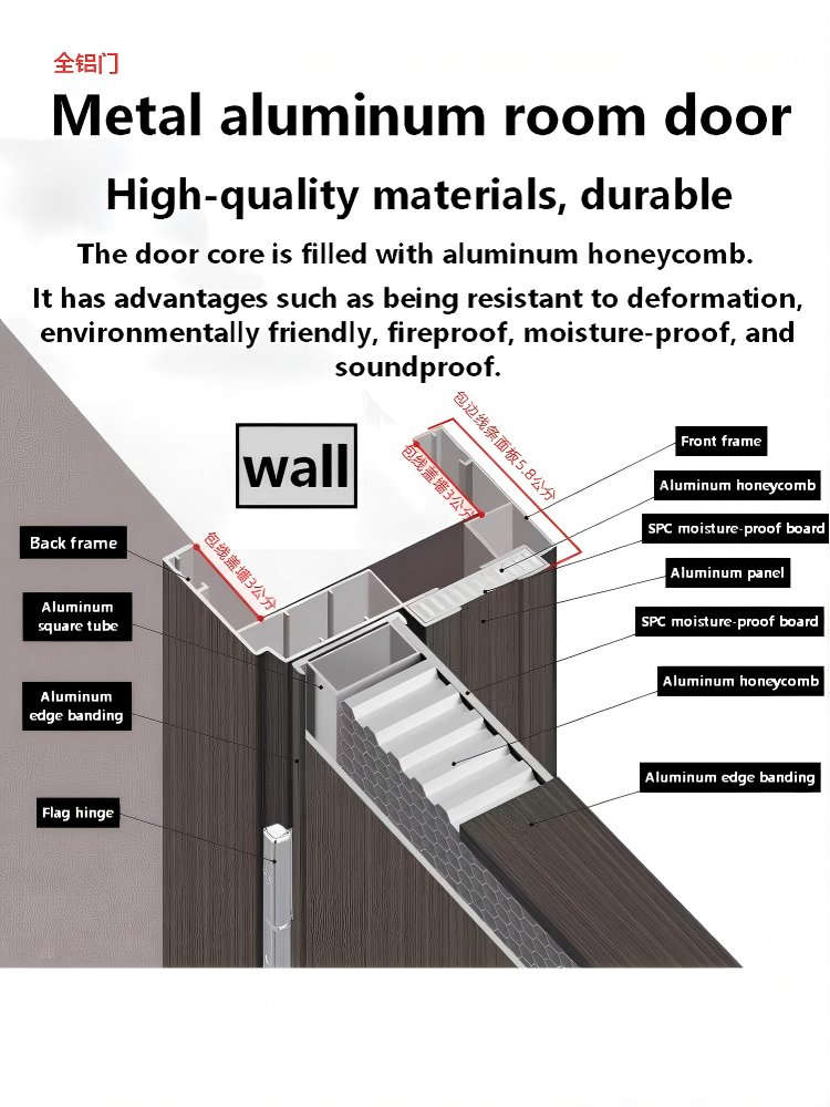 Lightweight Aluminum Door with Modern Design and Durability