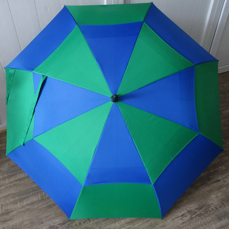 Green and Blue Match Color Club Double Wind Vented Golf Umbrella Price