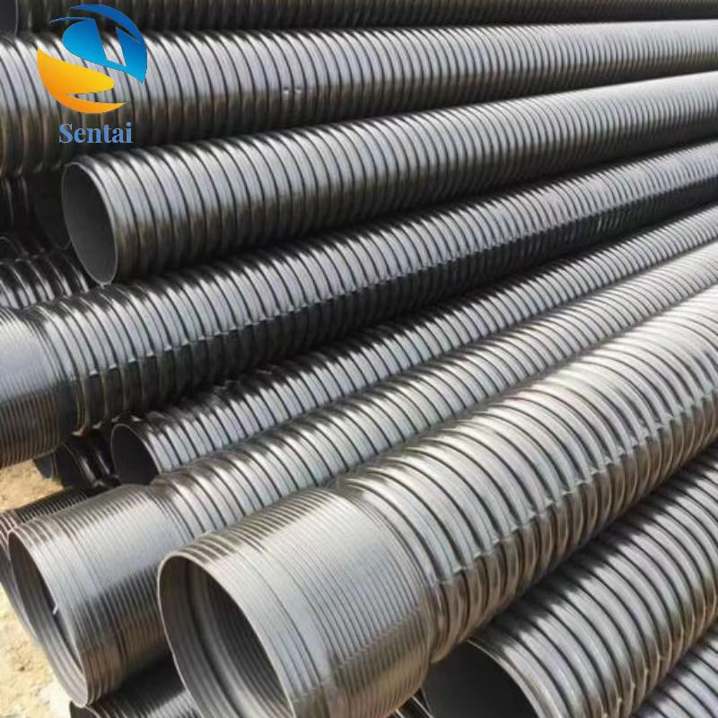 HDPE Double Wall Corrugated Pipe DN200DN300 Municipal Sewer Drainage and Sewage Pipe Polyethylene Corrugated Pipe