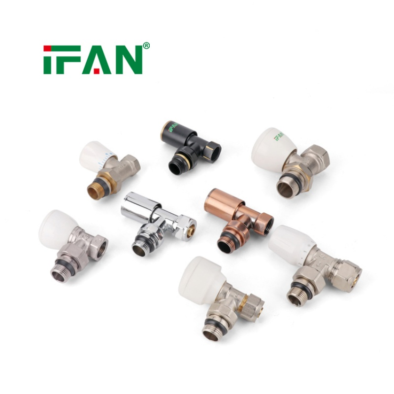 Ifan Wholesale Hot Selling Cheap Brass Radiator Valves Home Used Hot Water Control Heating Angle Radiator Valve