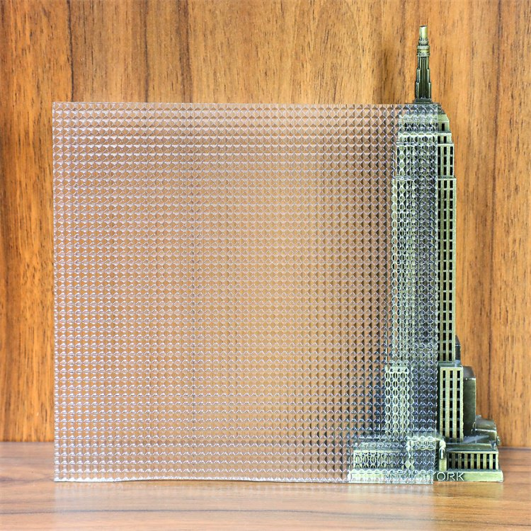 Square Pattern Above Ultra Clear Mirror Glass for Decoration Pattern Glass