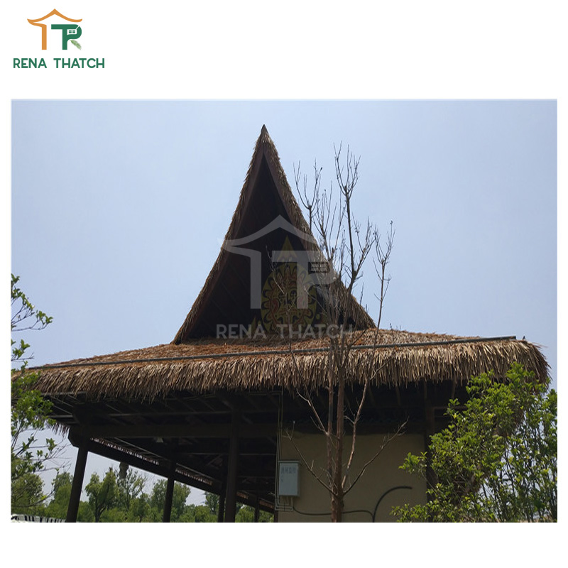 Popular Fire Rated Waterproof Synthetic Thatch Roof Manufacturer Garden Thatch Tiki Hut Umbrella
