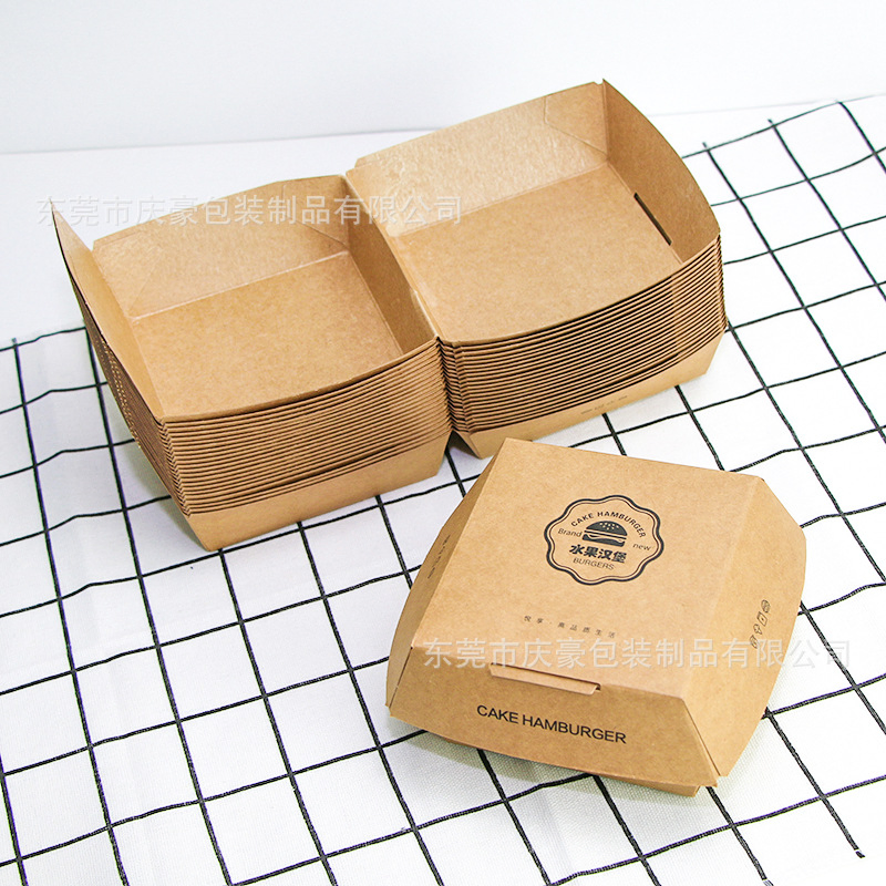 Custom Burger Chocolate Take Away Foods Paper Box Fast Takeaway Food Packaging