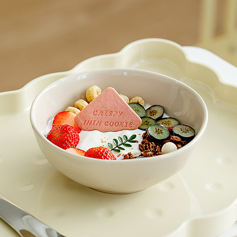 Home Restaurant Tableware Ceramic Breakfast Dessert Yogurt Ice Cream Oatmeal Bowl