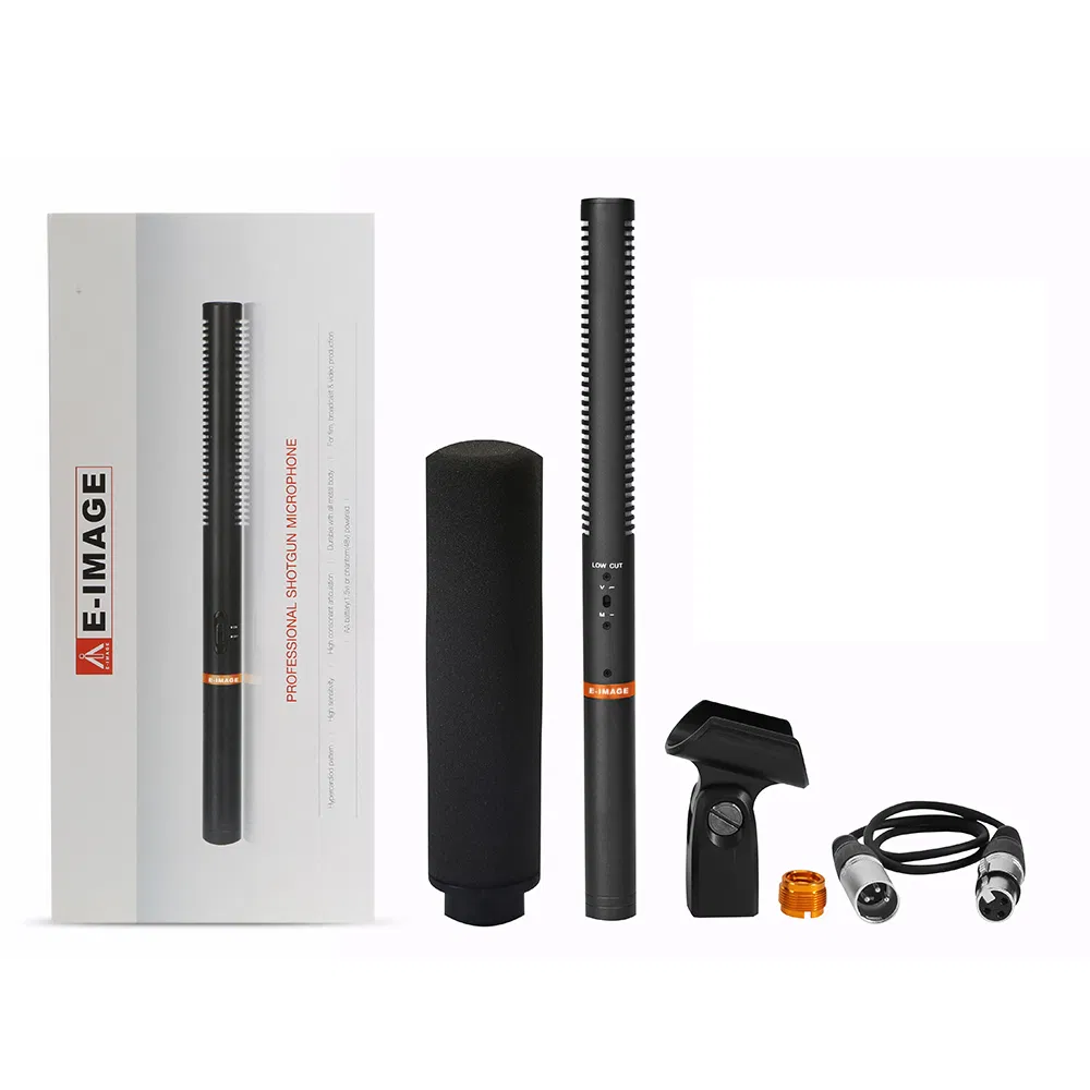 E-Image Hyper-Cardioid Condenser Shotgun Microphone for Video Camera (PM-876)